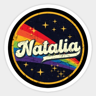 Natalia // Rainbow In Space Vintage Grunge-Style Sticker